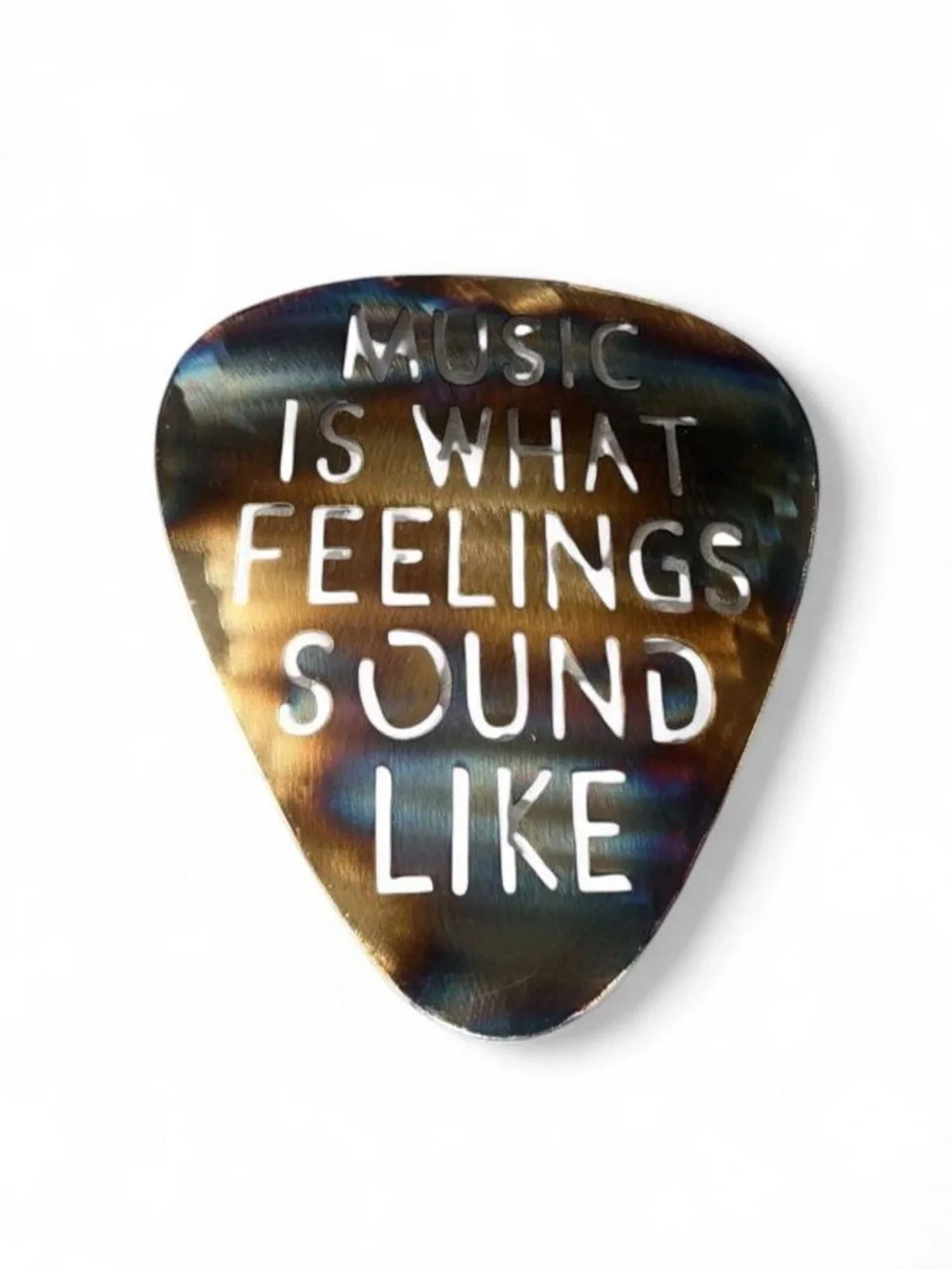 Music Is What Feelings Sound Like Metal Wall Decor - Iridescent Brown